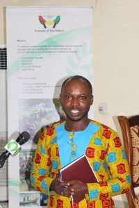 Solomon Kusi Ampofo, Communications, Adovacy and Campaigns Coordinator of FoN, gave introductory comments at the Launch on behalf of the Executive Director of FoN