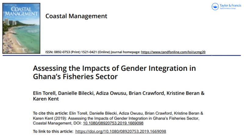Assessing the Impacts of Gender Integration in Ghana’s Fisheries Sector 2019